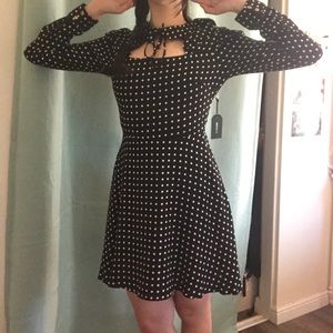 polka dot long sleeve dress
